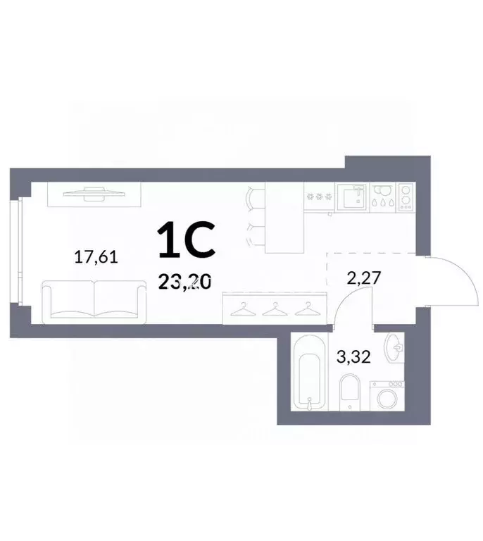 Квартира-студия: Новосибирск, Горская улица, 2/1 (23.2 м) - Фото 0