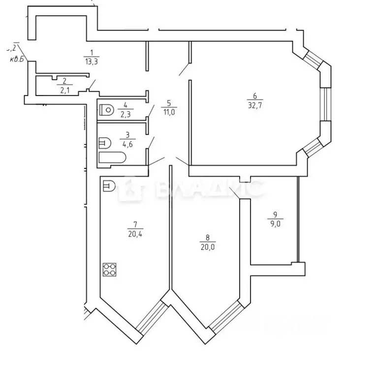 2-к кв. Брянская область, Брянск ул. Горького, 40 (115.4 м) - Фото 2
