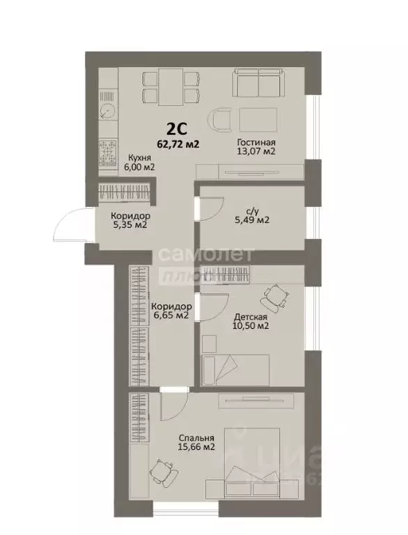 2-к кв. Челябинская область, Сосновский муниципальный округ, Поселок ... - Фото 1