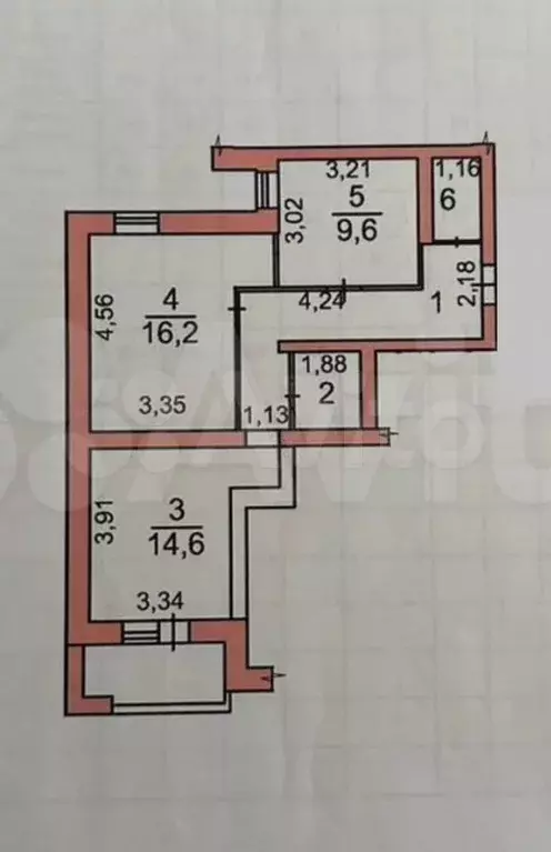 2-к. квартира, 55,4 м, 3/4 эт. - Фото 0