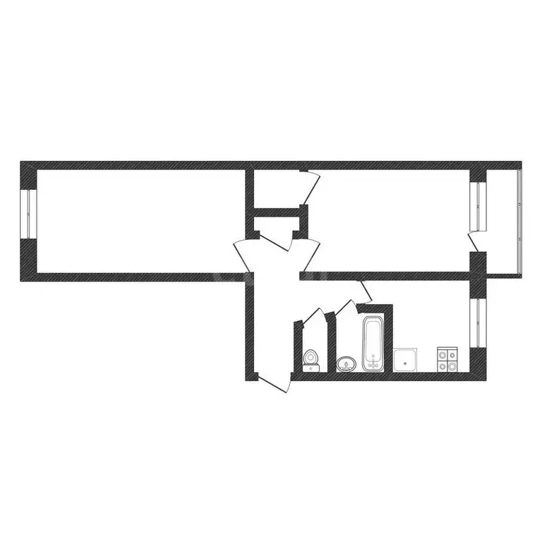 2-комнатная квартира: Дзержинск, Октябрьская улица, 40 (44.2 м) - Фото 1