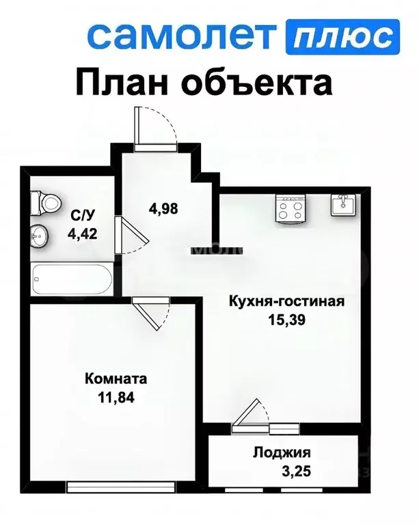 1-к кв. Свердловская область, Екатеринбург ул. Студенческая, 2 (44.6 ... - Фото 1