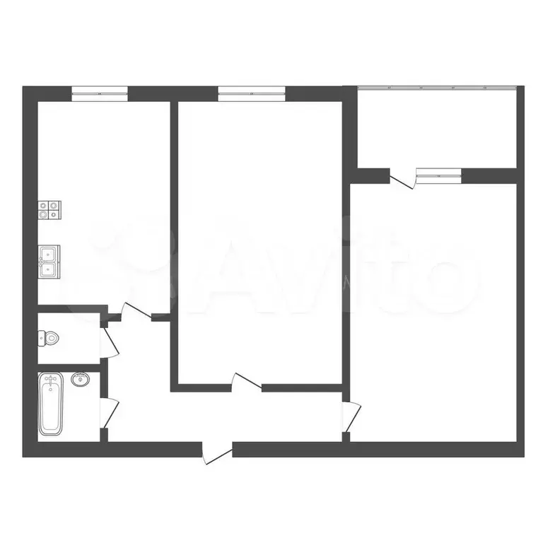 2-к. квартира, 50 м, 9/9 эт. - Фото 0
