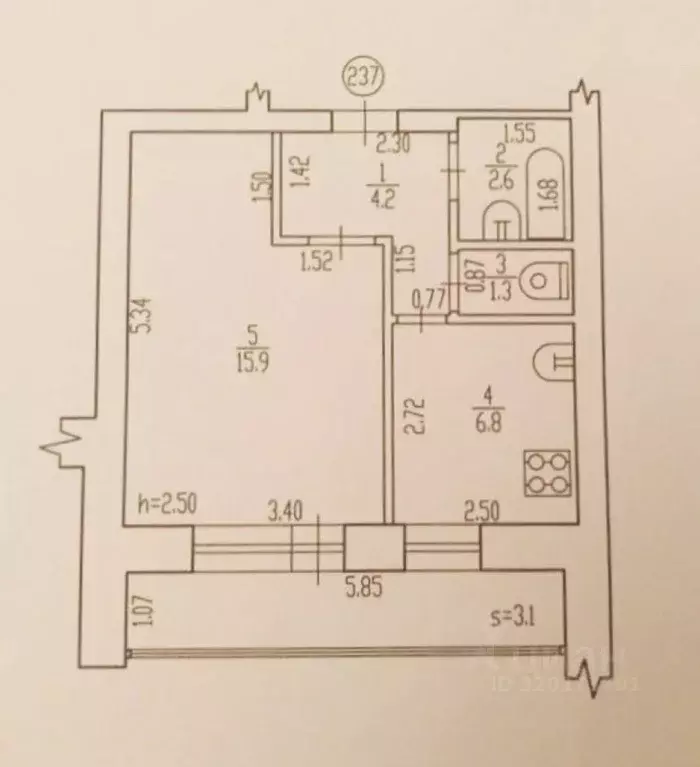 1-к кв. Брянская область, Брянск ул. Фокина, 90 (35.0 м) - Фото 0