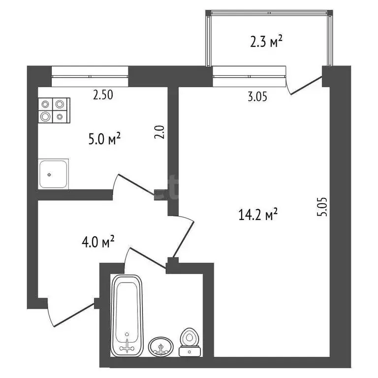 1-комнатная квартира: Новый Уренгой, микрорайон Лимбяяха, микрорайон ... - Фото 1