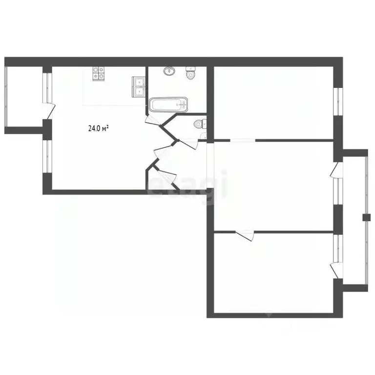 3-к кв. Тамбовская область, Тамбов Андреевская ул., 86А (112.7 м) - Фото 1