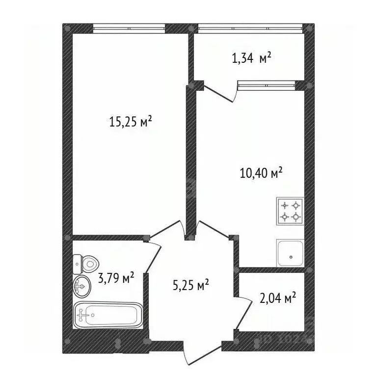 1-к кв. Башкортостан, Уфа ул. Бородинская, 19 (37.0 м) - Фото 2