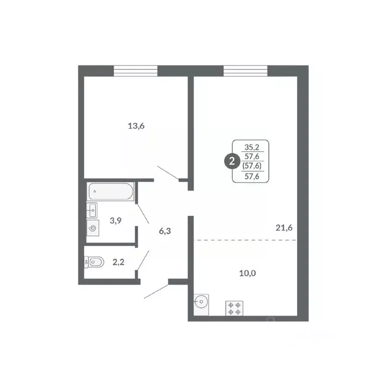 2-к кв. Кировская область, Киров ул. Пушкина, 25 (57.6 м) - Фото 1