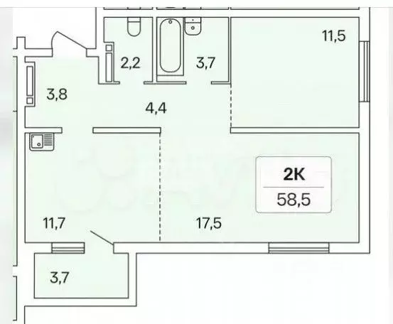 2-к кв. Новосибирская область, Новосибирск Игарская ул., 14к1 (58.5 м) - Фото 0