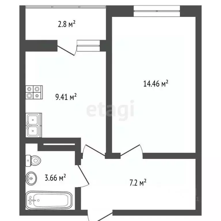 1-к кв. Ростовская область, Ростов-на-Дону ул. Зорге, 11В (35.0 м) - Фото 1