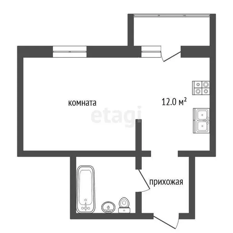 Квартира-студия: Тамбов, Проектный проезд, 3А (33 м) - Фото 0