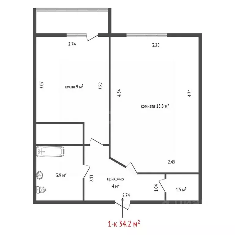 1-к кв. Свердловская область, Екатеринбург ул. Умельцев, 9А (34.2 м) - Фото 2