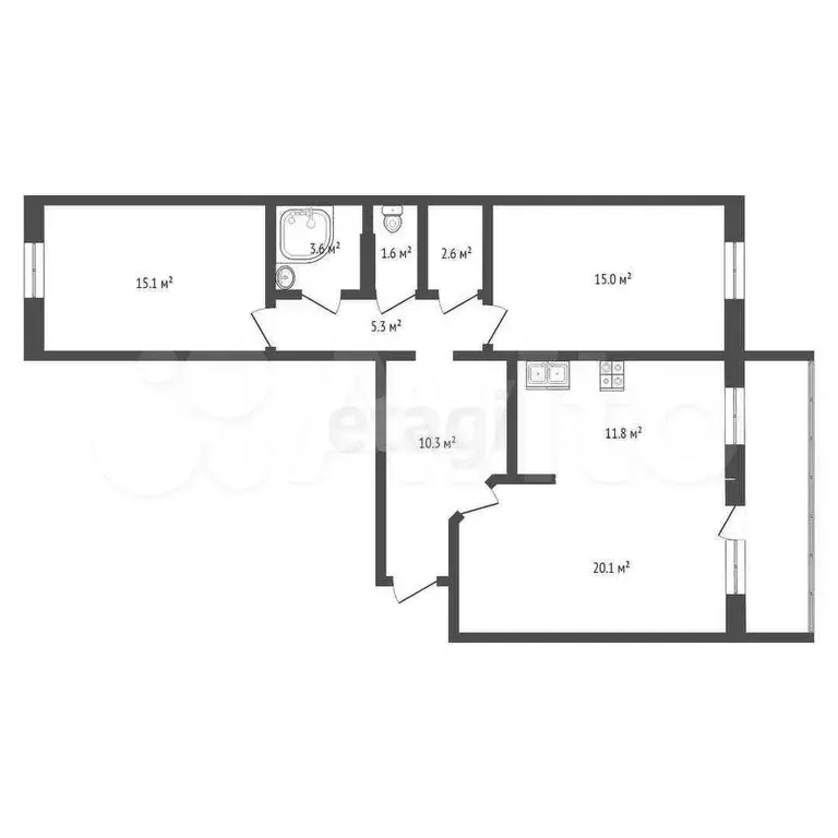 3-к. квартира, 85 м, 7/10 эт. - Фото 0