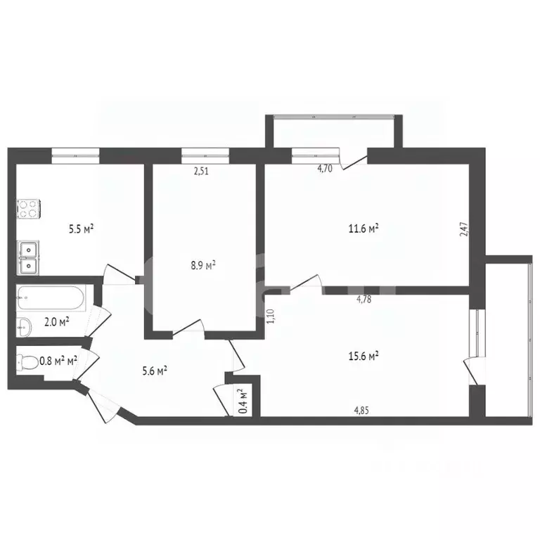 3-к кв. Севастополь ул. Богданова, 29 (58.6 м) - Фото 1