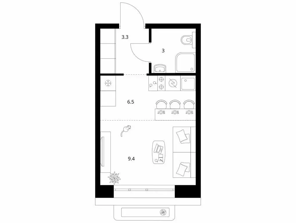 Квартира-студия: Казань, ЖК Сиберово (22.2 м) - Фото 0
