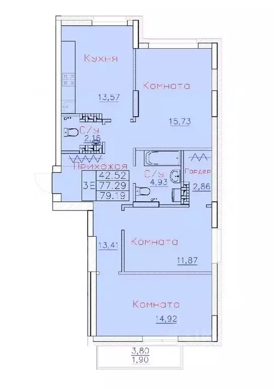 3-к кв. Томская область, Северск ул. Ленина, 116 (79.19 м) - Фото 0