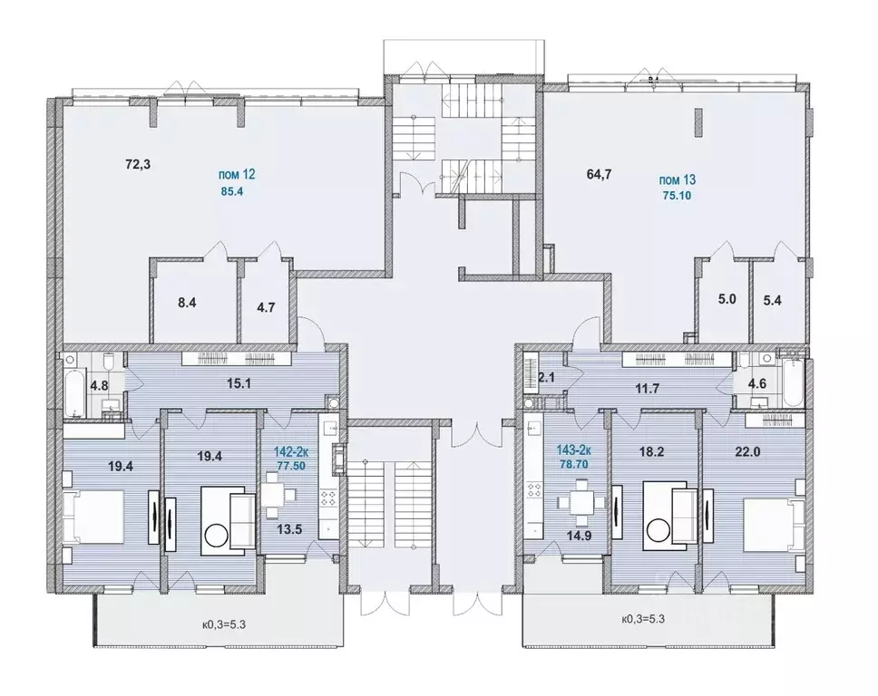 2-к кв. Калининградская область, Зеленоградск ул. Гагарина, 87 (77.5 ... - Фото 1