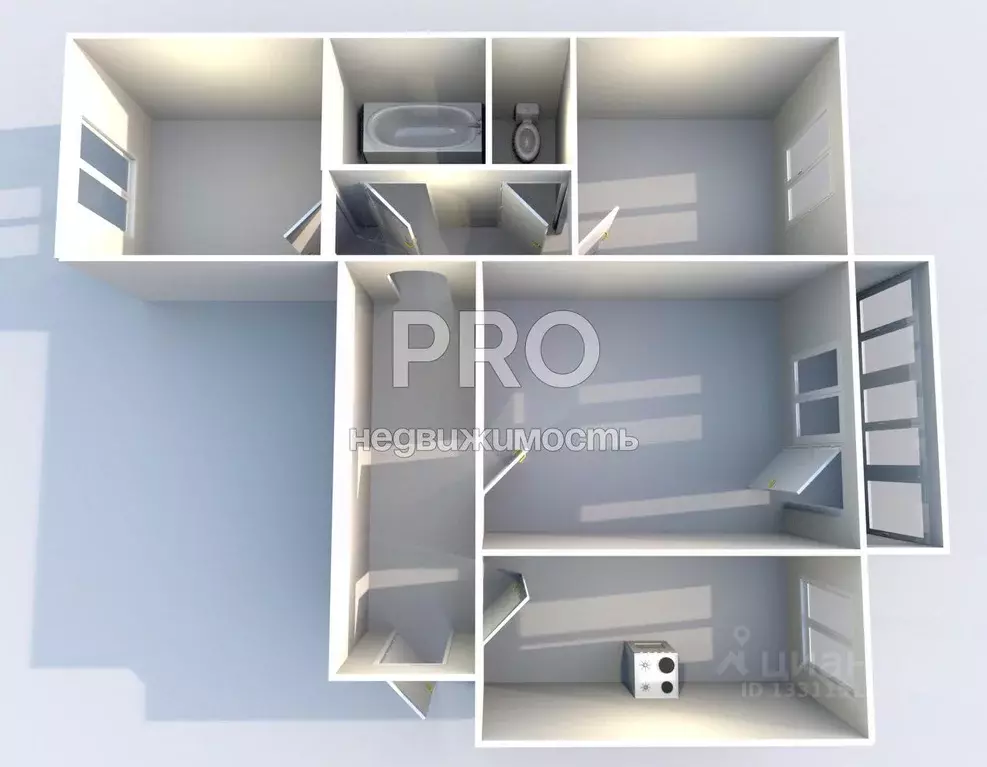 3-к кв. Ярославская область, Ярославль Кавказская ул., 45 (65.2 м) - Фото 1