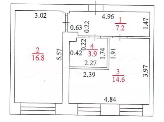 1-к. квартира, 42,5 м, 1/5 эт. - Фото 0