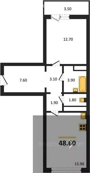 1-комнатная квартира: Воронеж, улица Пескова, 6 (48.6 м) - Фото 1