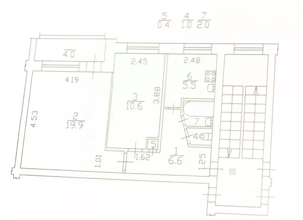 2-к кв. Санкт-Петербург просп. Народного ополчения, 207 (46.0 м) - Фото 2