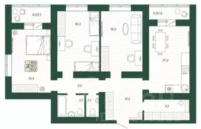 3-к кв. Самарская область, Волжский район, Смышляевка городское ... - Фото 1
