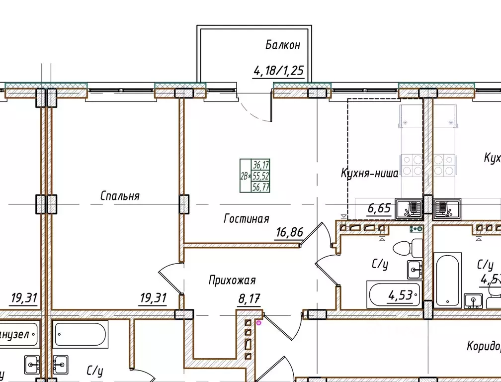 2-к кв. Красноярский край, Красноярск городской округ, пос. Солонцы ... - Фото 2