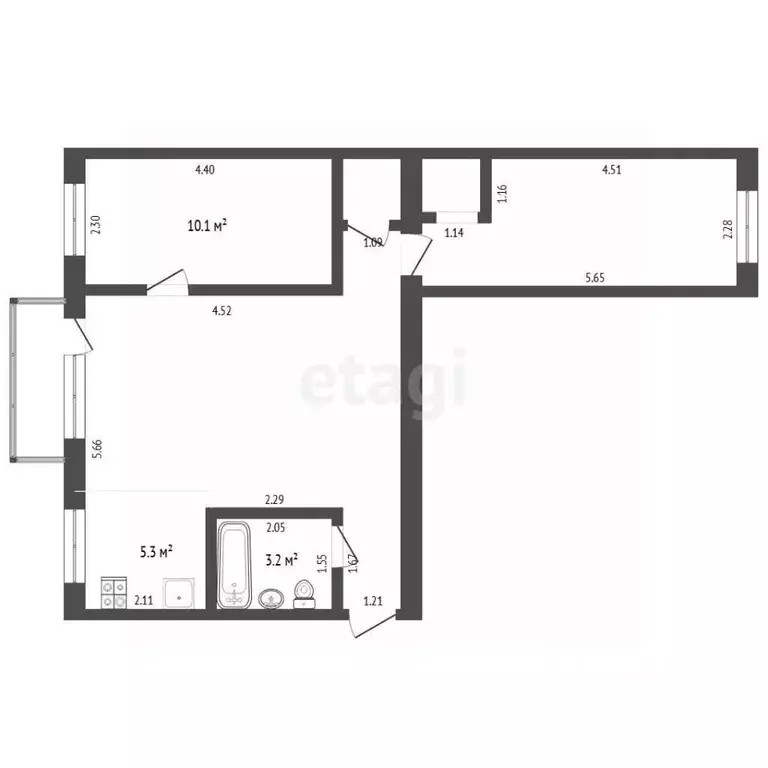 3-к кв. Тюменская область, Тюмень ул. Энергетиков, 50 (56.4 м) - Фото 2