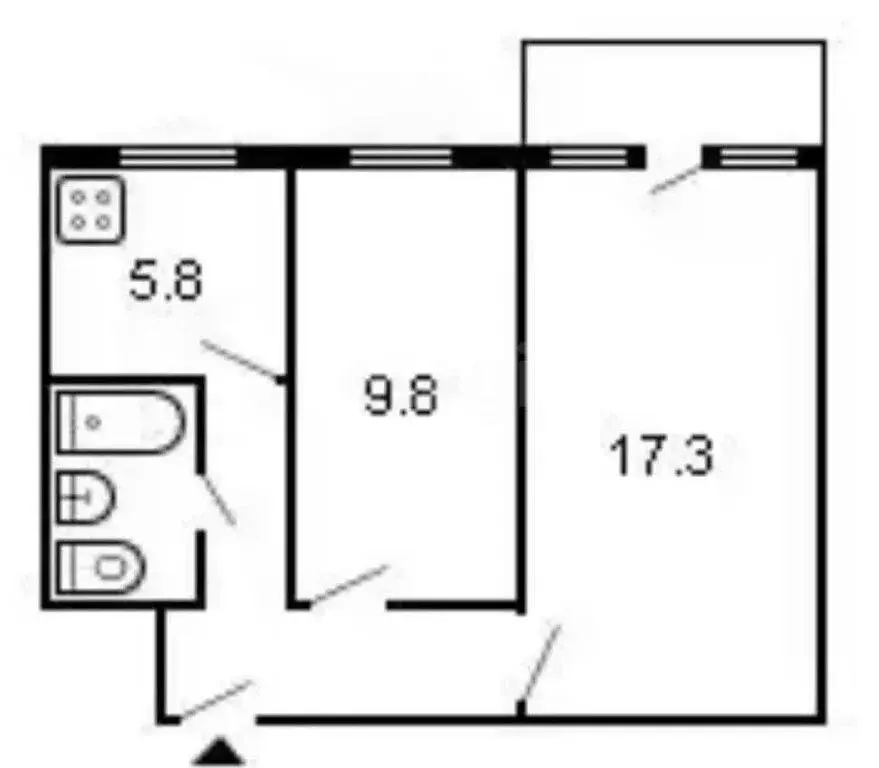 2-комнатная квартира: Казань, улица Короленко, 67 (43.8 м) - Фото 1