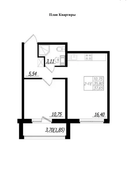 1-комнатная квартира: Всеволожск, Октябрьский проспект, 74 (37.65 м) - Фото 2
