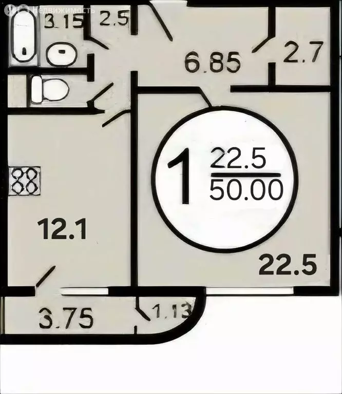 1-комнатная квартира: Москва, Кленовый бульвар, 13 (50 м) - Фото 2