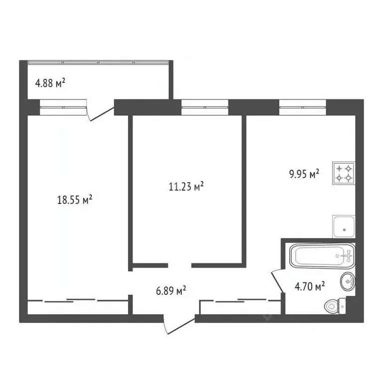 2-к кв. Красноярский край, Красноярск Соколовская ул., 20Д (52.81 м) - Фото 2