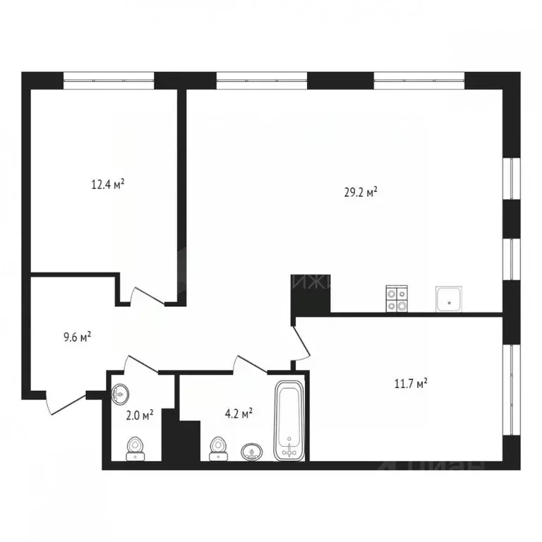 2-к кв. Тюменская область, Тюмень ул. Усиевича, 16 (80.0 м) - Фото 0