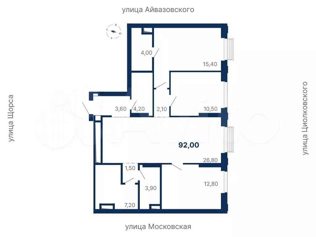 3-к. квартира, 92 м, 25/29 эт. - Фото 0