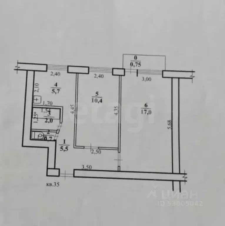 2-к кв. Забайкальский край, Нерчинск Красноармейская ул., 84 (42.05 м) - Фото 2