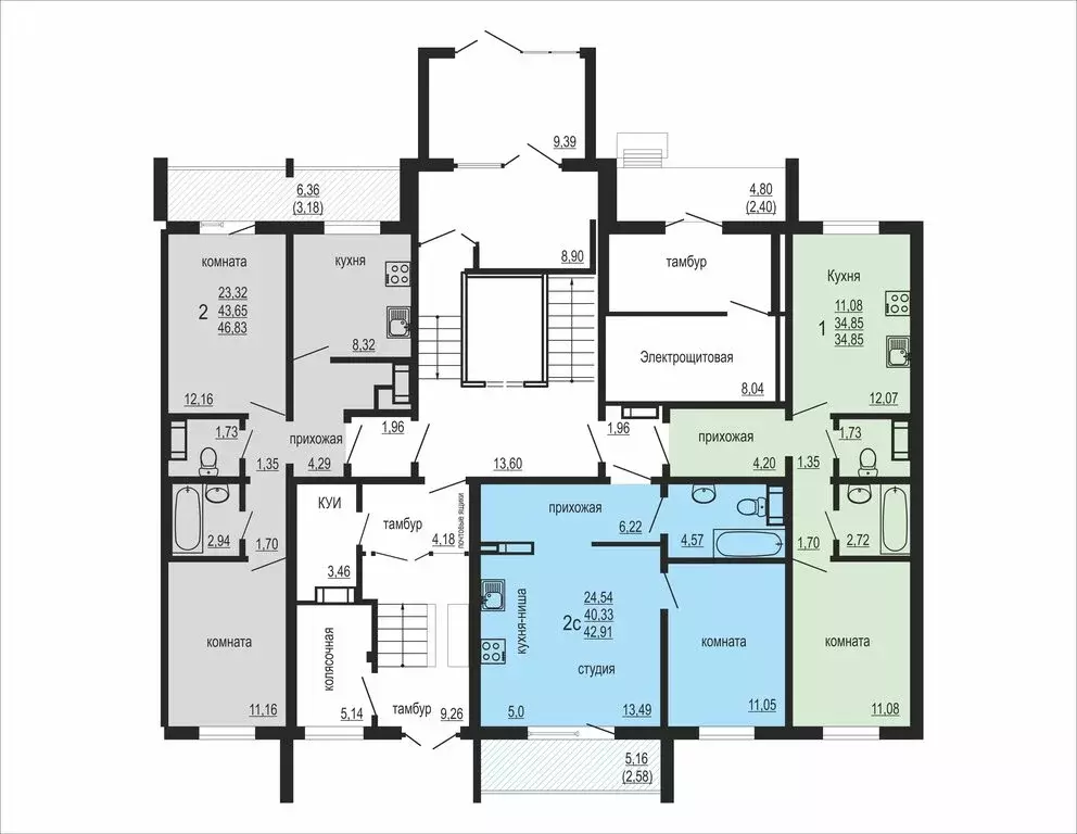 2-комнатная квартира: посёлок Западный, улица Дружбы, 6 (46.83 м) - Фото 2