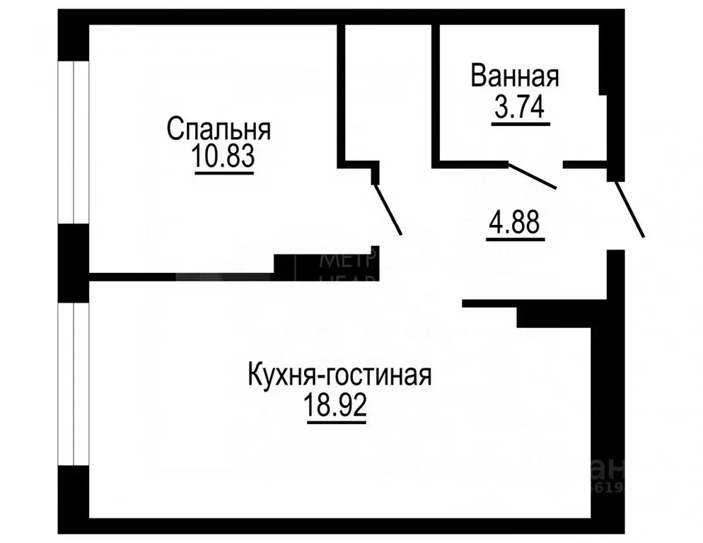 1-к кв. Тюменская область, Тюмень ул. Стройотрядовская, 8 (30.6 м) - Фото 2