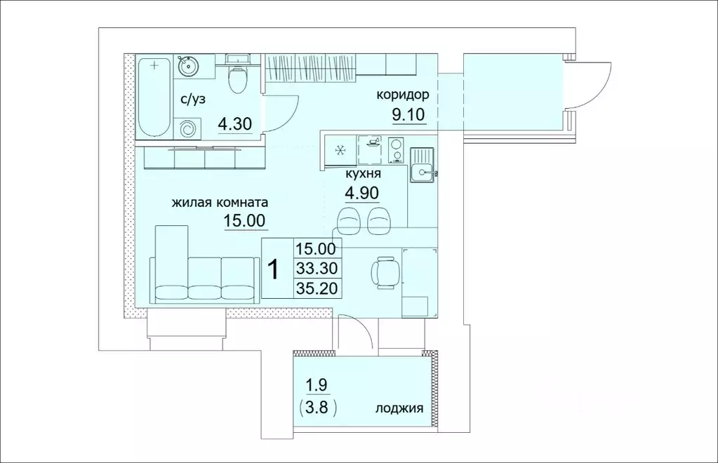 1-к кв. Кировская область, Киров ул. Лепсе, 14 (35.2 м) - Фото 0