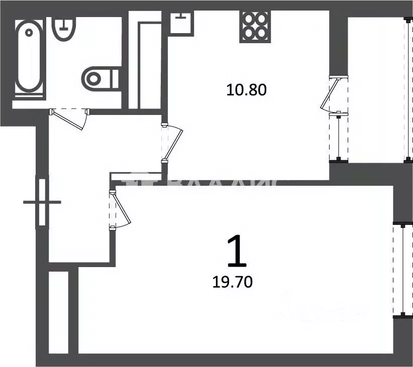 1-к кв. Москва Кусковская ул., 12/1 (39.2 м) - Фото 2