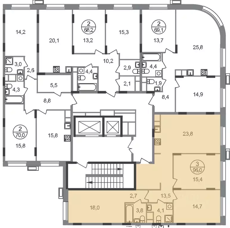 3-к кв. Московская область, Одинцовский городской округ, Заречье пгт ... - Фото 2