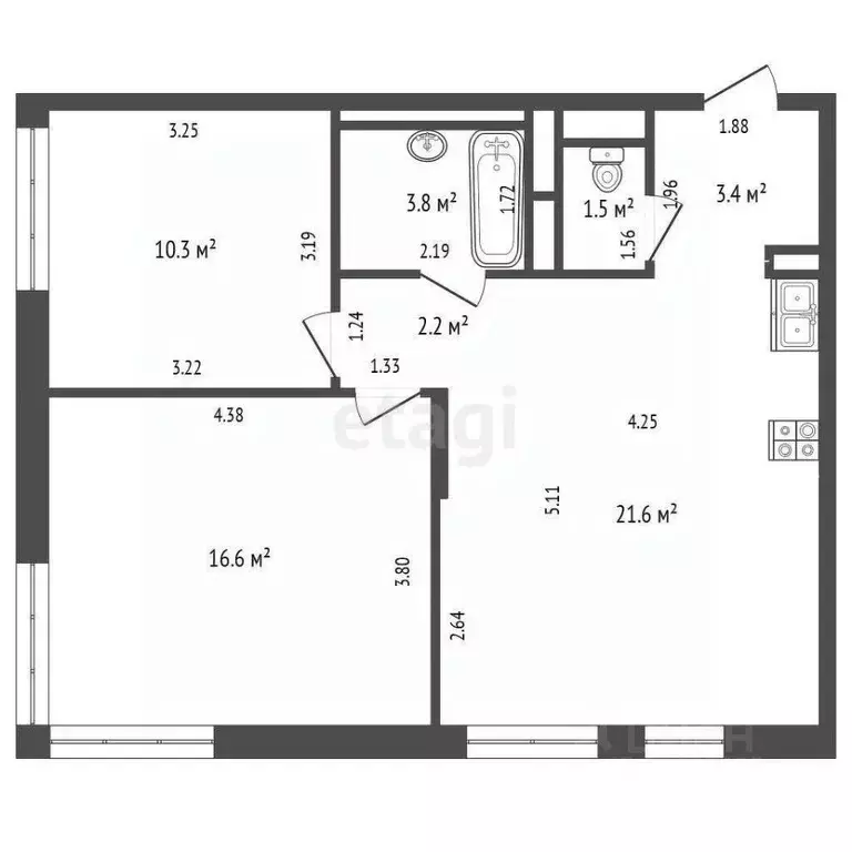 3-к кв. Москва Очаковское ш., 9А (60.0 м) - Фото 2