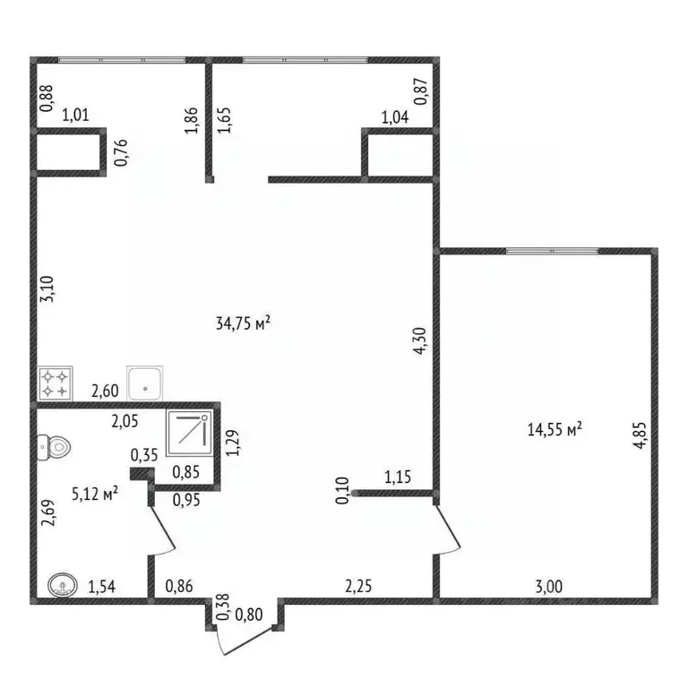 1-к кв. Башкортостан, Уфа ул. Энтузиастов, 6 (47.2 м) - Фото 2