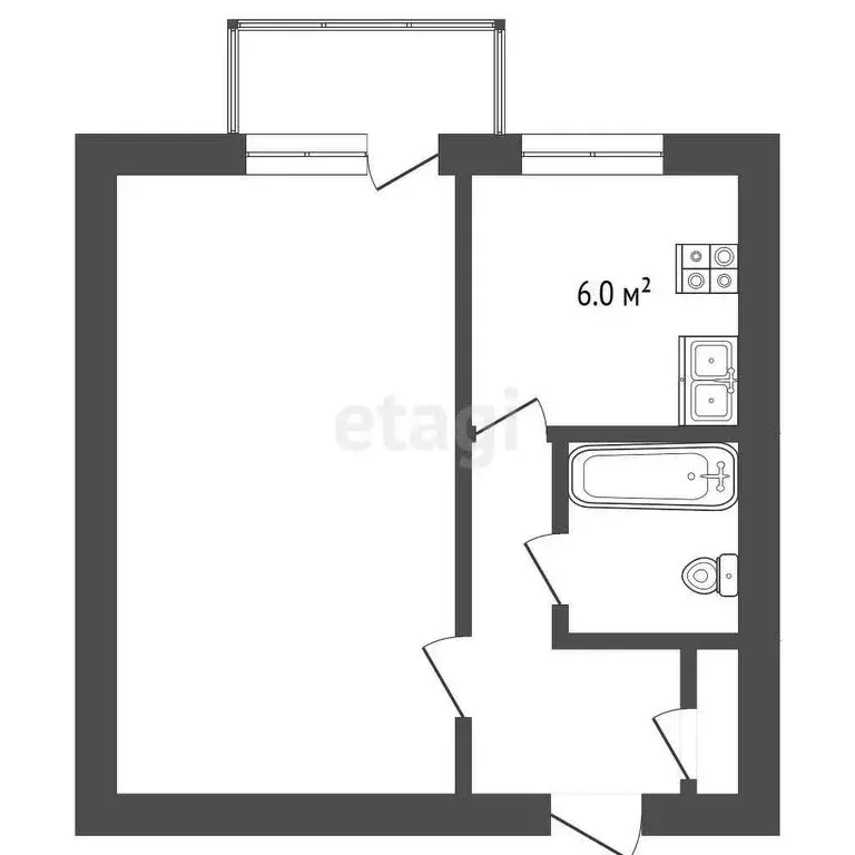 1-комнатная квартира: Чернушка, Красноармейская улица, 82 (33.1 м) - Фото 0