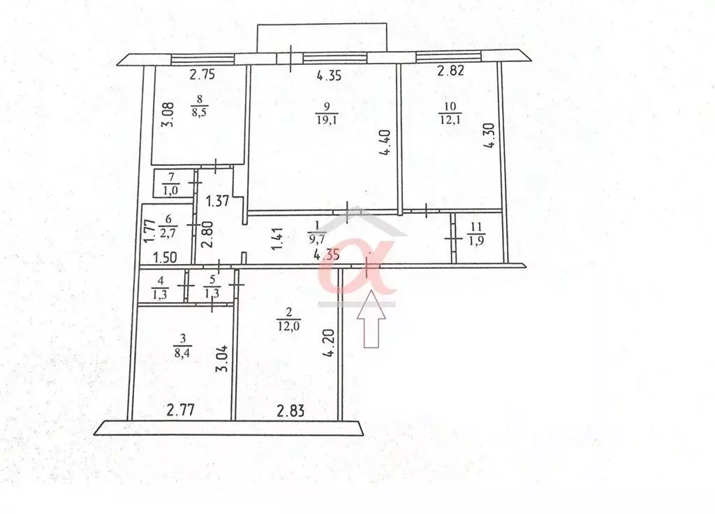 4-к кв. Кемеровская область, Кемерово Институтская ул., 28 (79.0 м) - Фото 1