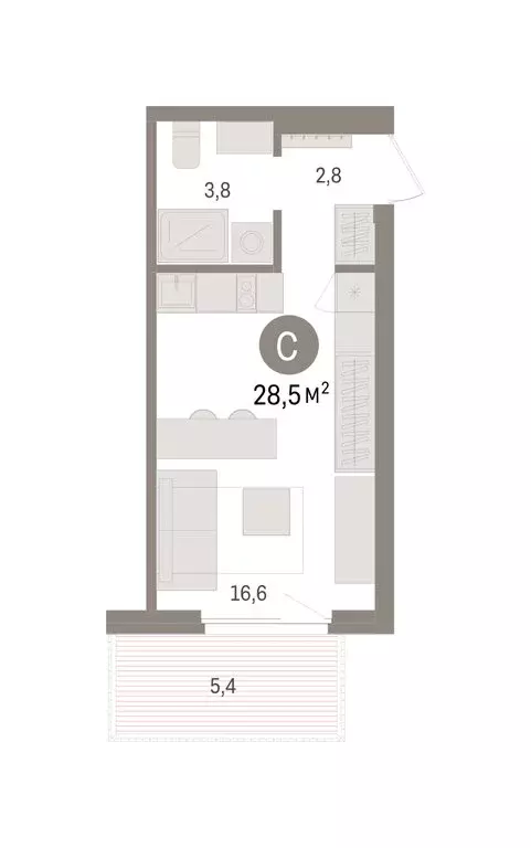 Квартира-студия: Новосибирский район, рабочий посёлок Краснообск, 3-й ... - Фото 1