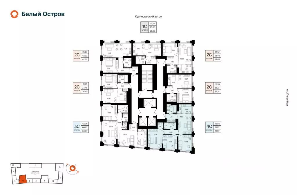 4-к кв. Башкортостан, Уфа Кузнецовский Затон мкр,  (71.67 м) - Фото 2