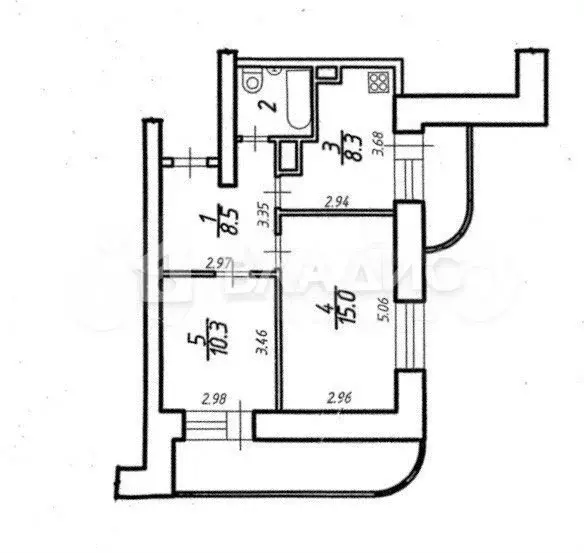 2-к. квартира, 45,6 м, 3/9 эт. - Фото 0