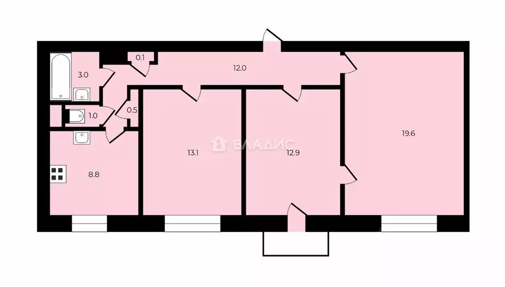Квартира, 3 комнаты, 71 м - Фото 2