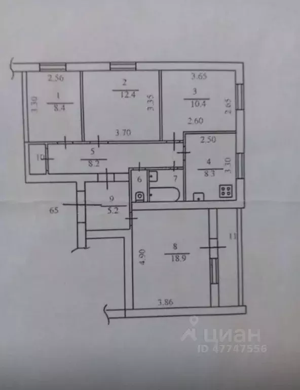 4-к кв. Тульская область, Тула ул. Малые Гончары, 8 (77.0 м) - Фото 1