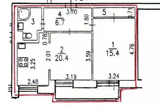 1-к кв. Санкт-Петербург просп. Тореза, 39К1 (49.1 м) - Фото 2